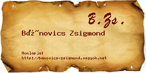 Bánovics Zsigmond névjegykártya